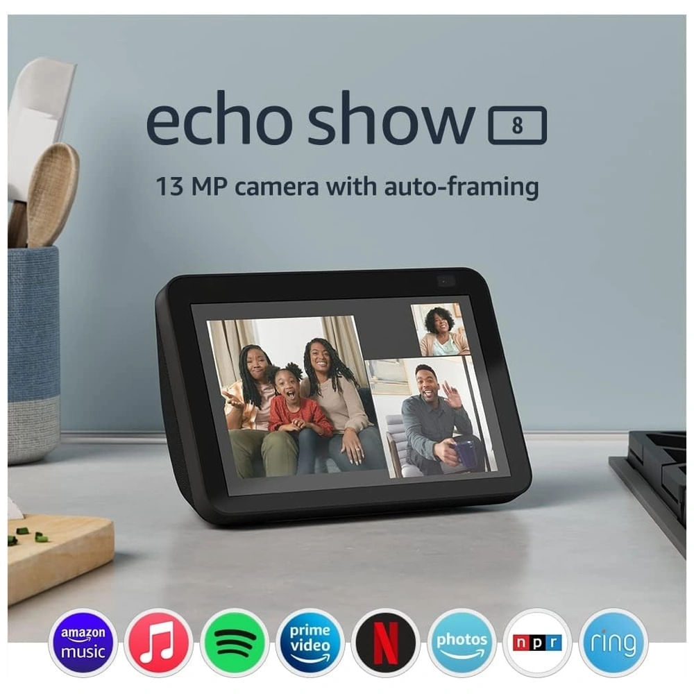 Echo Show 8 2da Gen 2021 Pantalla HD Inteligente Con Alexa y Cámara De 13 Mp Carbón