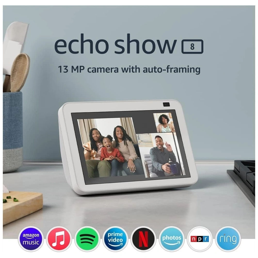 Echo Show 8 2da Gen 2021 Pantalla HD Inteligente Con Alexa y Cámara De 13 Mp Blanco