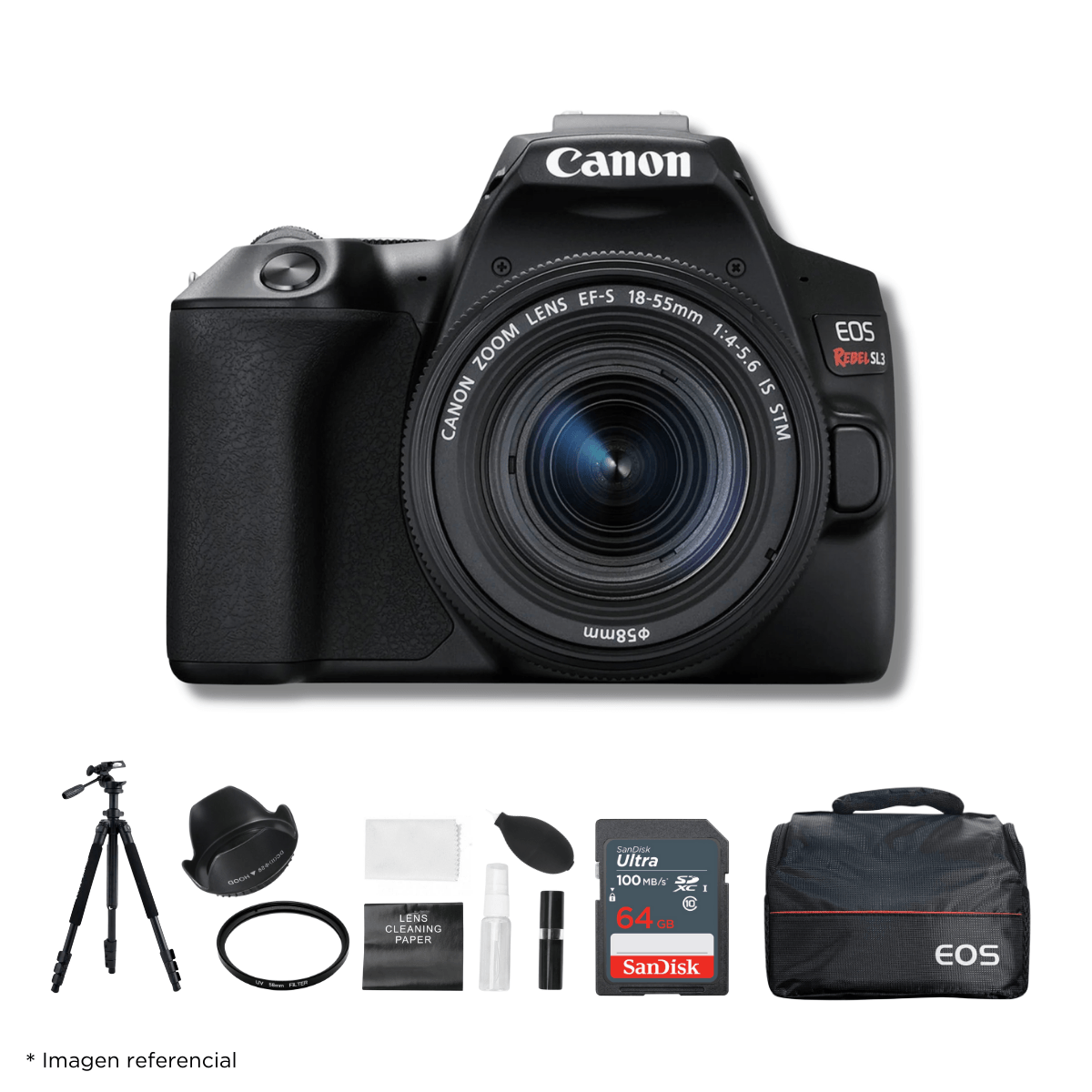 Cámara Canon EOS SL3 + Lente 18-55mm + Kit Ultimate