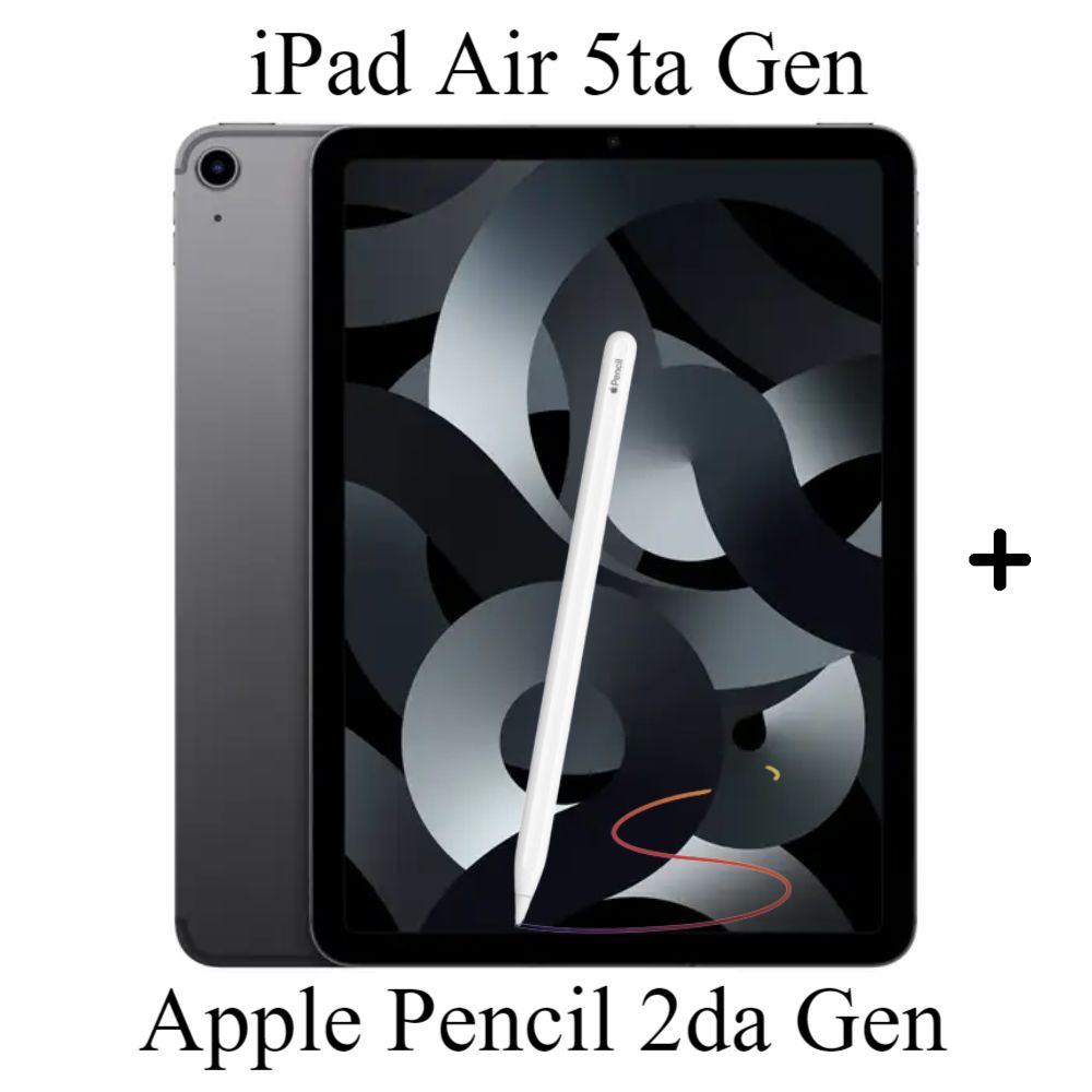 iPad Air 5ta Generacion 64GB WIFI M1 - Space Gray + Apple Pencil 2da Gen