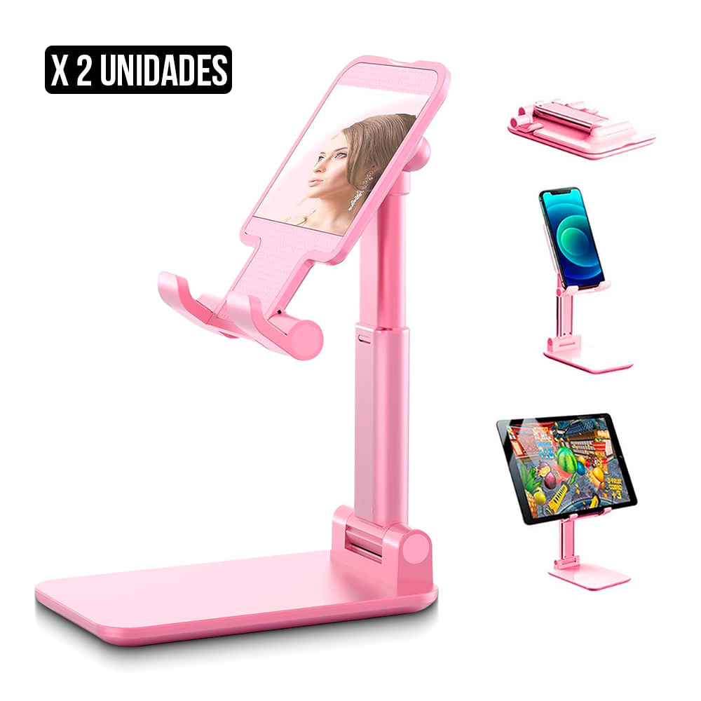 Soporte de Celular para Escritorio Rosado x 2 Unds