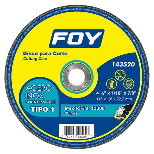 DISCO T/1 INOX4-1/2X1.16 MM  FOY - SURT143520
