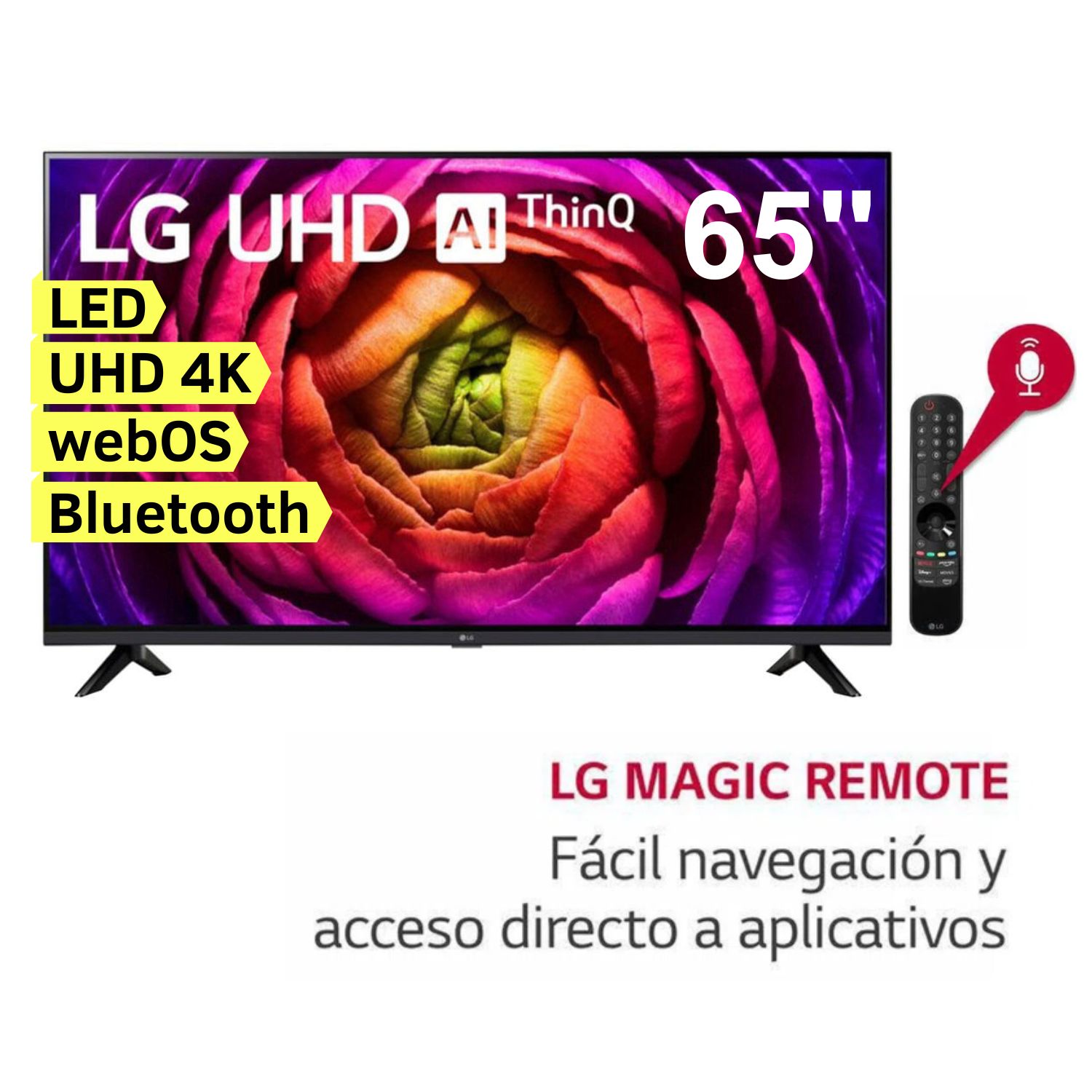 Televisor LG LED  Smart TV 65'' UHD 4K ThinQ AI 65UR7300