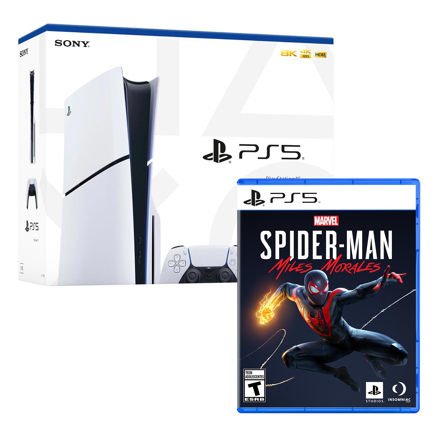 Consola Ps5 Slim Con Lector De Discos + Spiderman Miles Morales