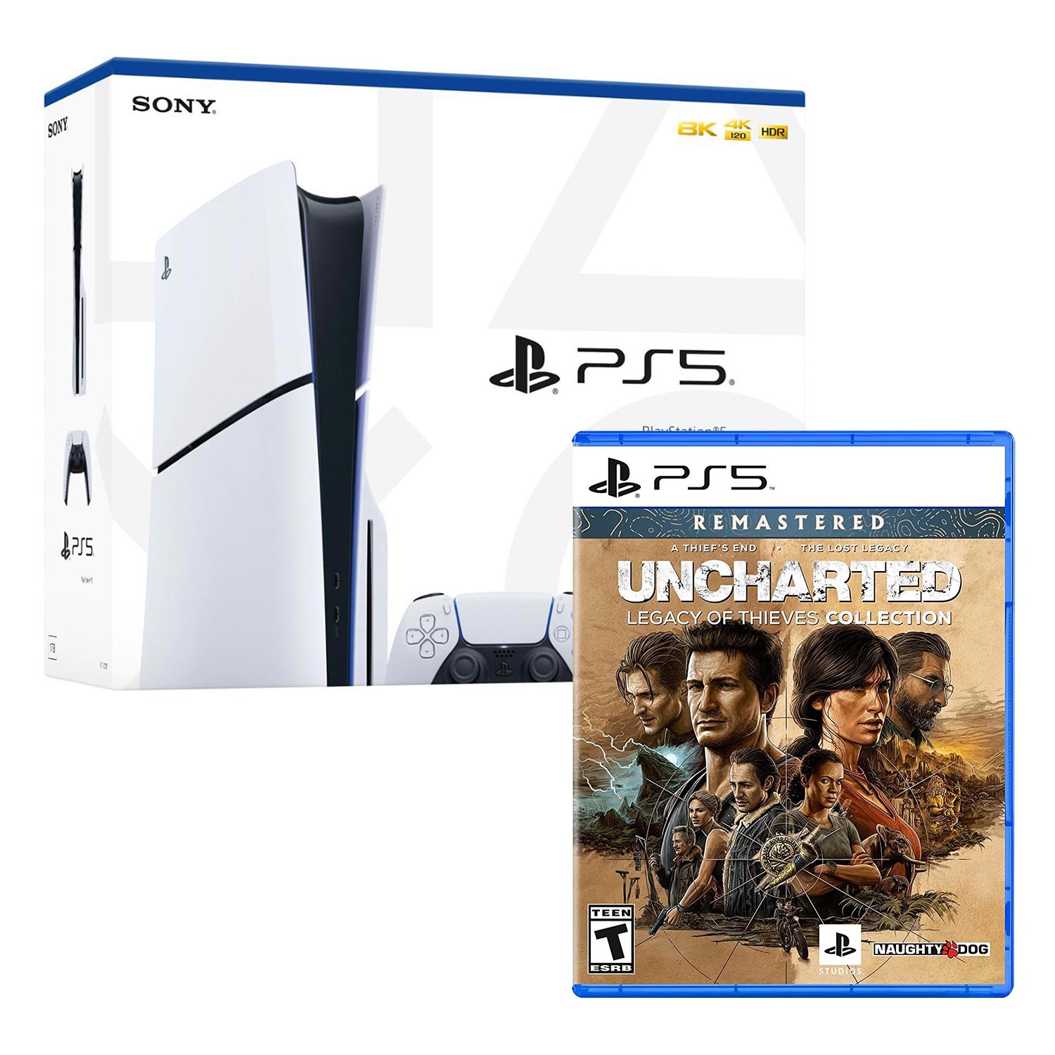 Consola PS5 Slim Con Lector de Discos + Uncharted Legacy of Thieves Collection