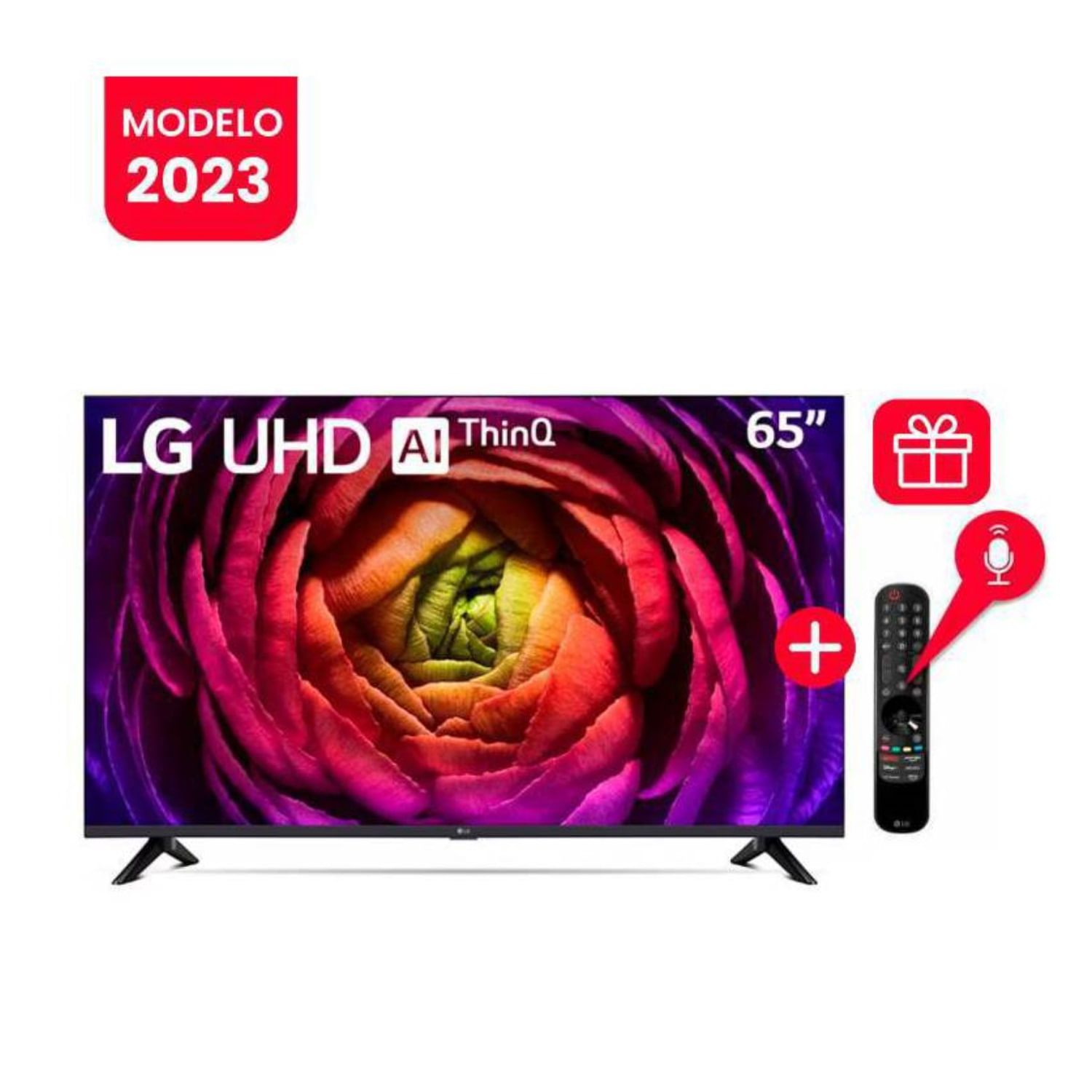Televisor UHD 4K Smart Tv de 65" WebOS ThinQ AI LG 65 65UR7300 con Control Magic 2023