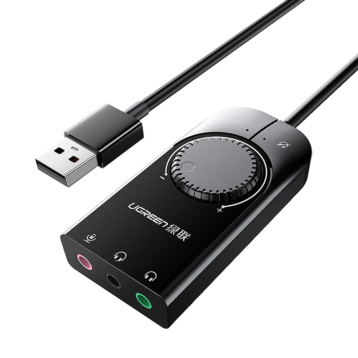 Adaptador Audio Ugreen Tarjeta de Sonido USB Stereo Micrófono y Audífonos