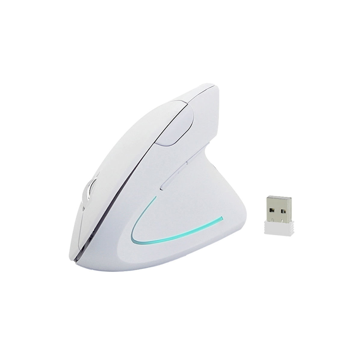 Mouse Vertical Inalámbrico Ergonómico USB Evita Túnel Carpiano Blanco