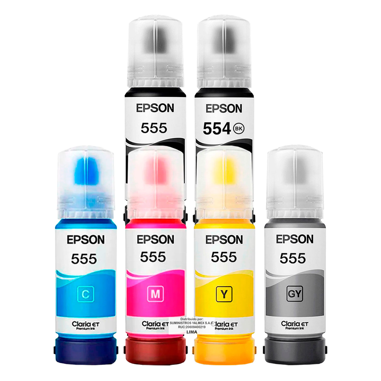 Tinta Epson T555 y T554 x 6 Colores para L8160 / L8180 Original