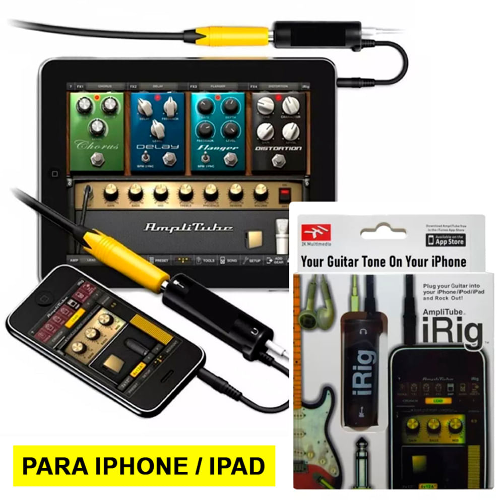 Irig Adaptador Para Guitarra Interfaz conexión a iPhone Ipad