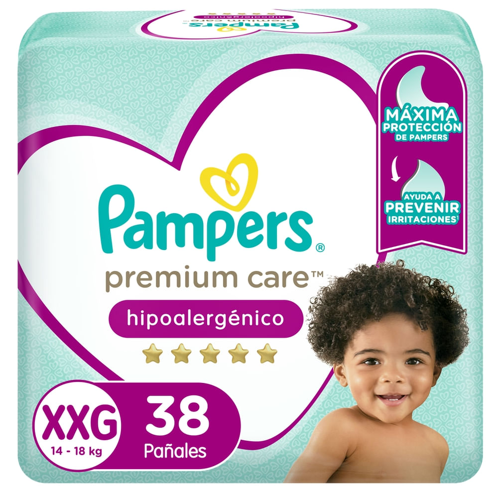 Pañales para Bebé PAMPERS Premium Care Talla XXG Paquete 38un