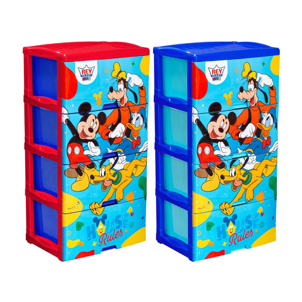 Comoda Big Box Reyplast Disney Mickey Polipropileno 4 Niveles - Color Variado
