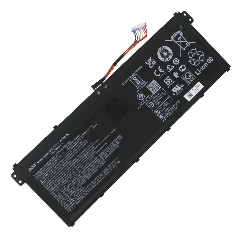 Bateria Genérica Compatible Para Laptop Acer Ap20cbl 53Wh 11,55V 3 Celdas