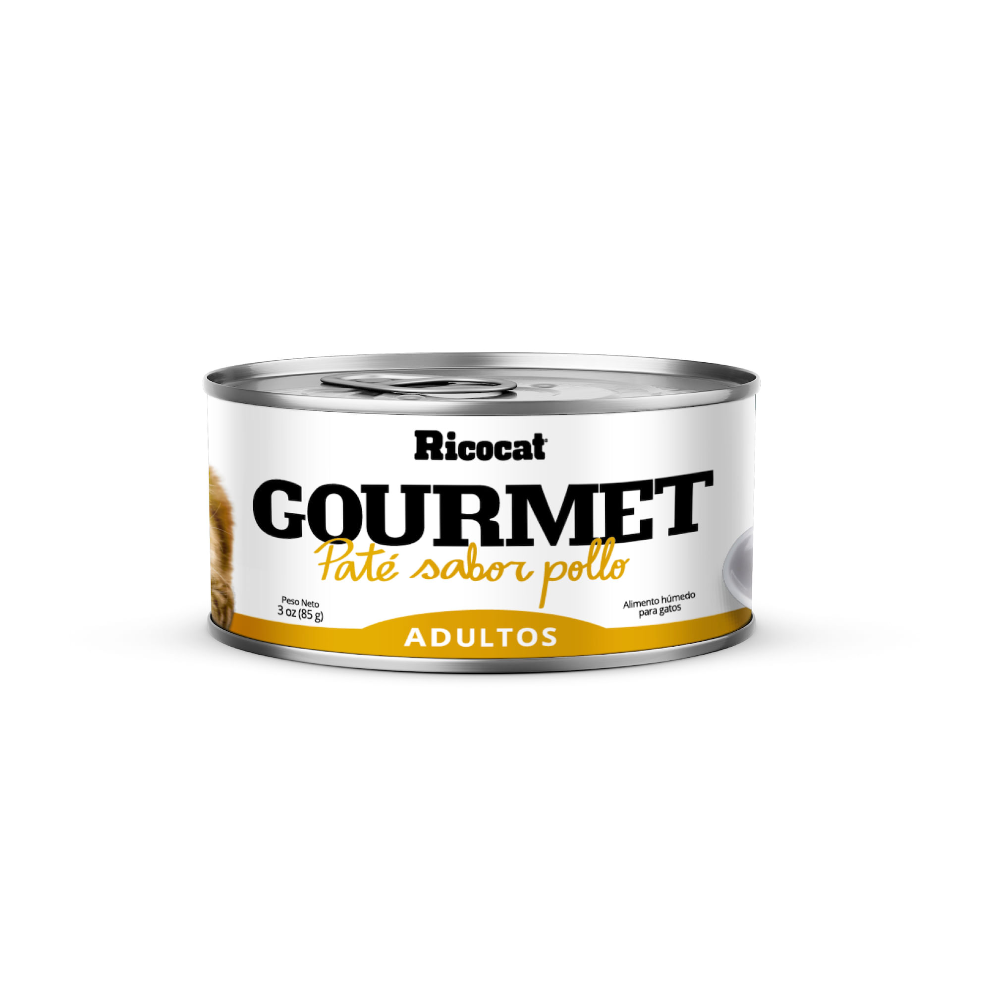 Gourmet Paté con Pollo RICOCAT para Gatos Latas 85g