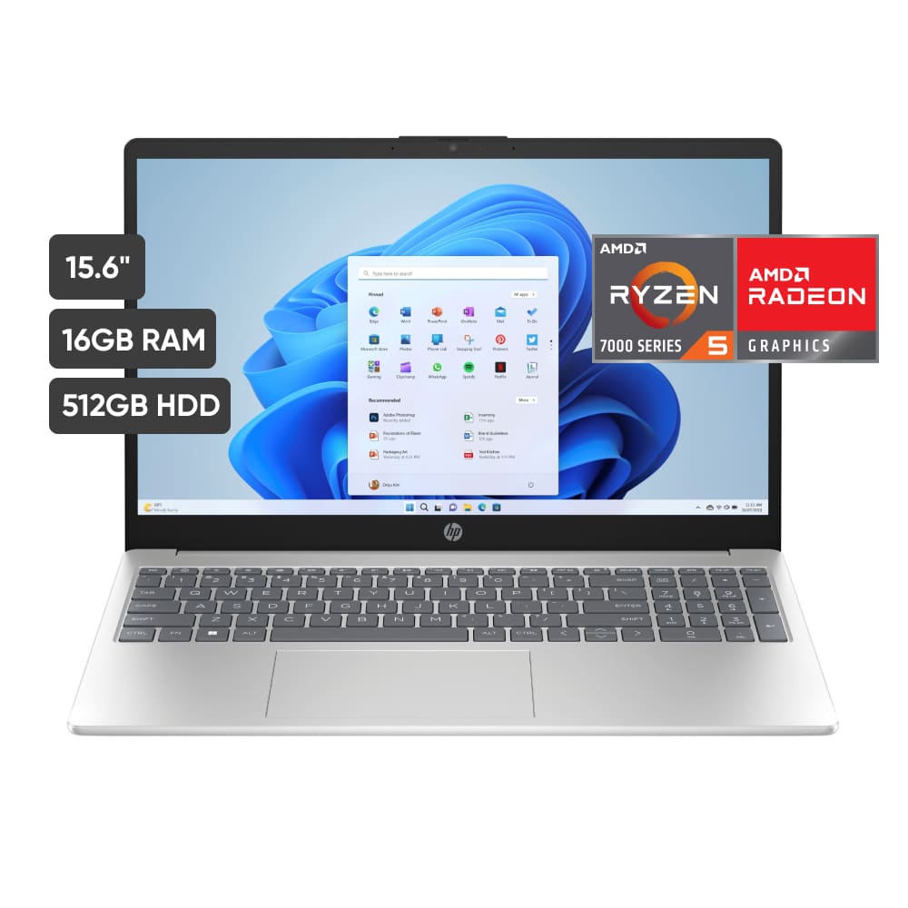 Laptop HP 15-FC0013LA 15.6" AMD Ryzen 5 (7000 series) 16GB 512GB HDD + Teclado + Mouse