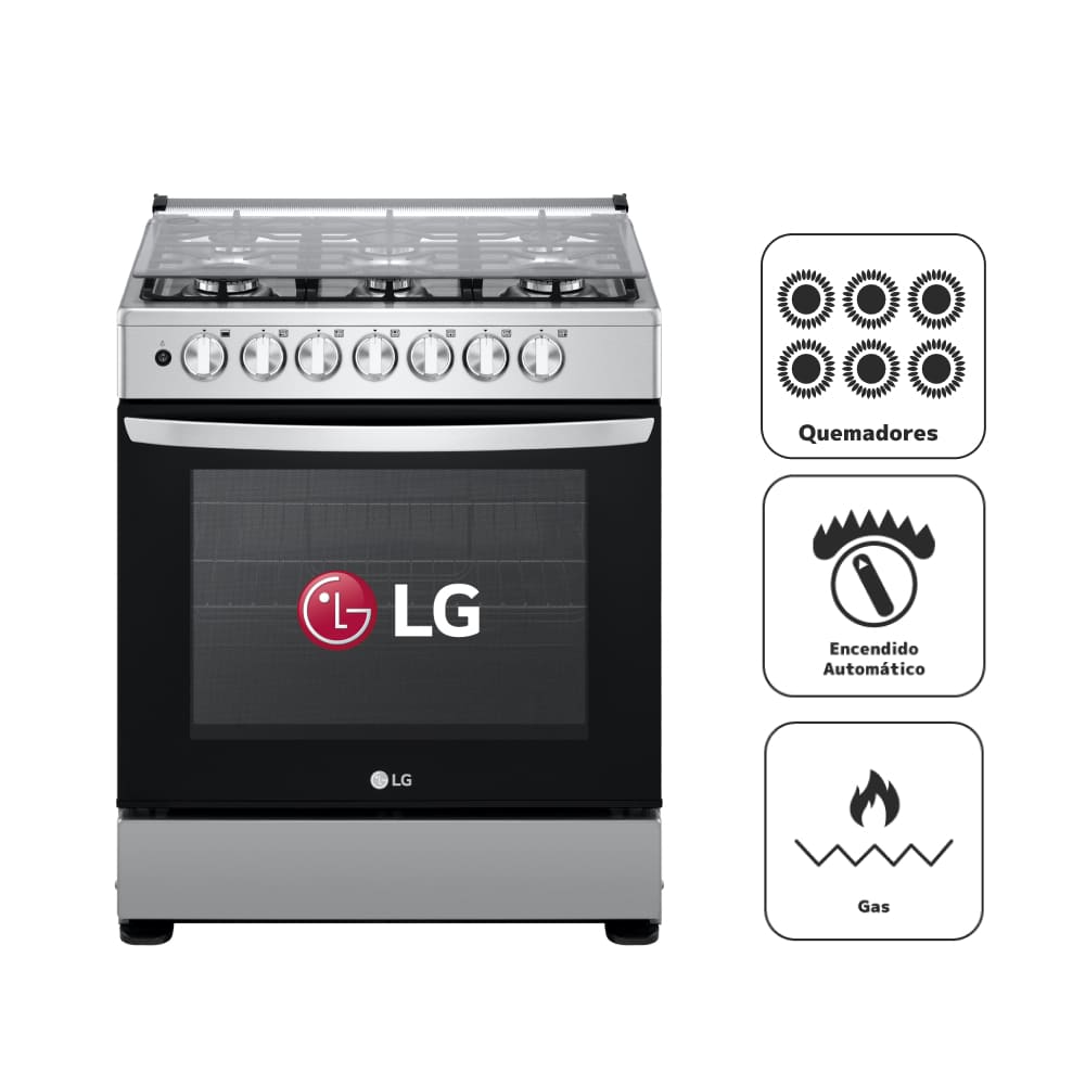 Cocina a Gas LG 6 Quemadores LRGZ5253S Inox