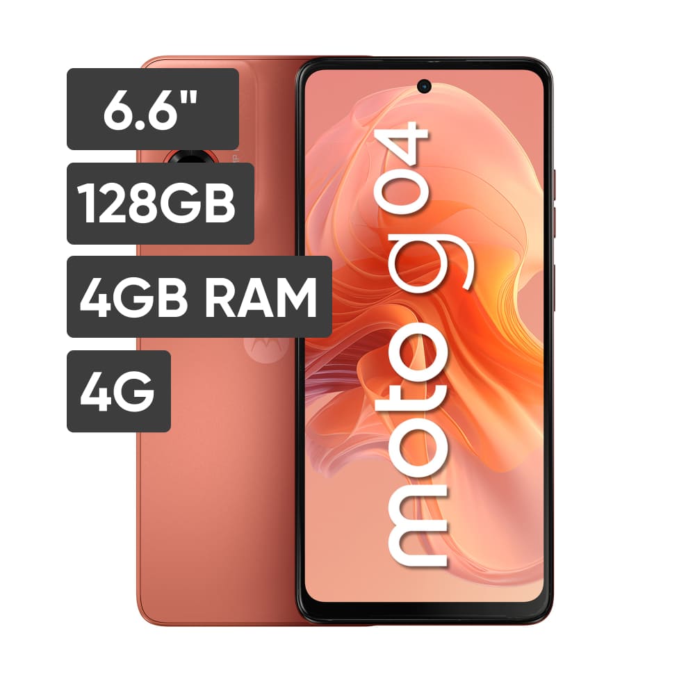 Smartphone MOTOROLA G04 6.6" 4GB 128GB 16MP Naranja Amanecer