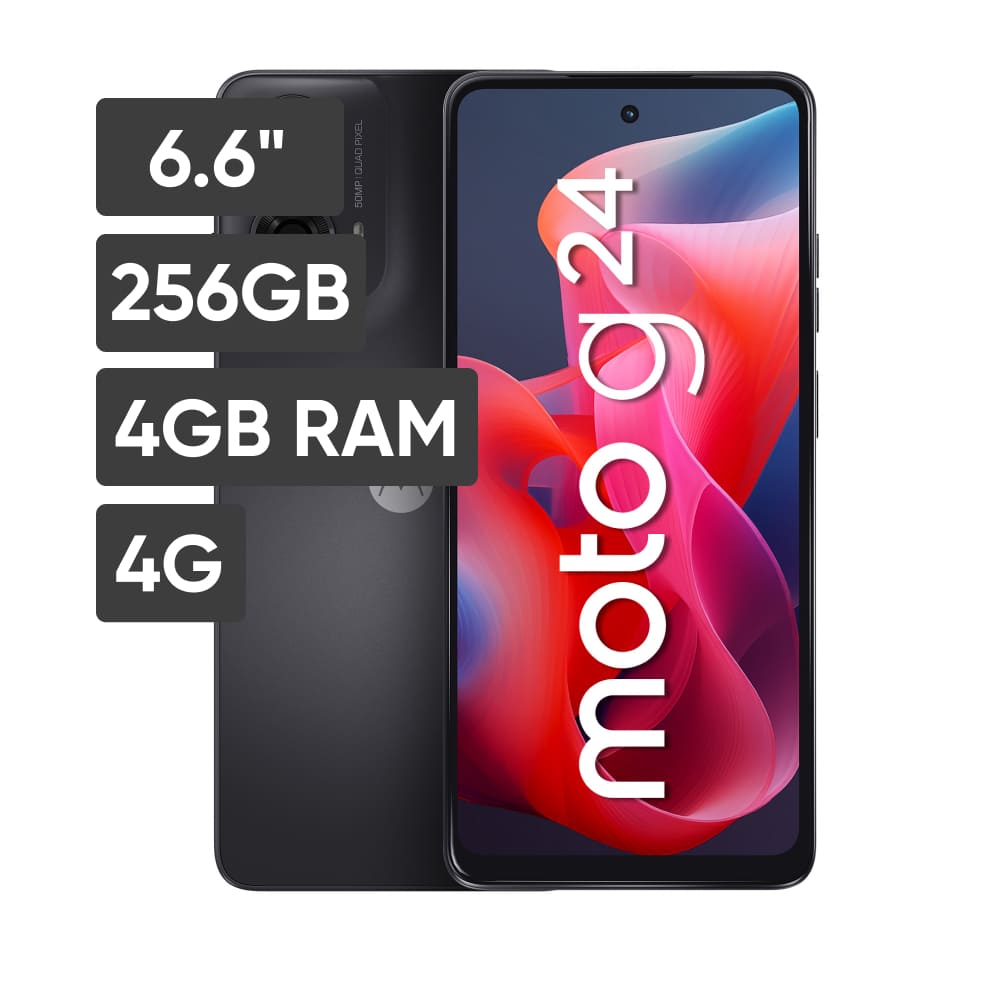Smartphone MOTOROLA G24 6.6" 4GB 256GB 50MP+2MP Gris Acero