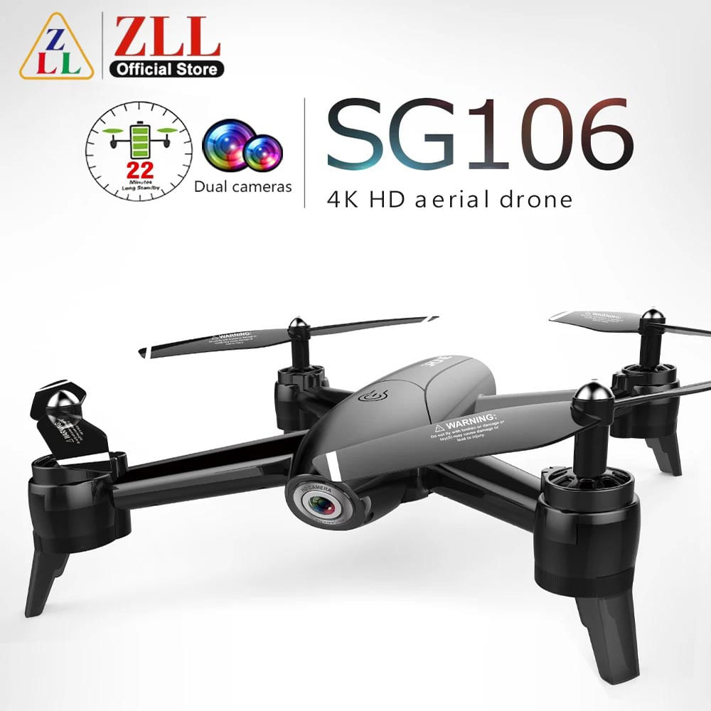 Drone ZLL Sg106 Black Cámara Dual 4K UltraHD Modo Gesto Wifi Modo Perseguir Auto Home
