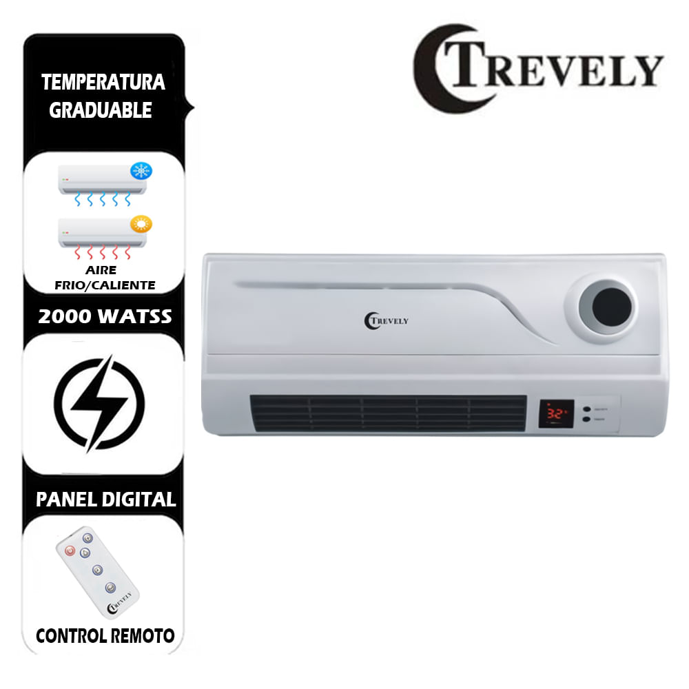 Calentador Trevely TCH-080 2000W C/Control remoto