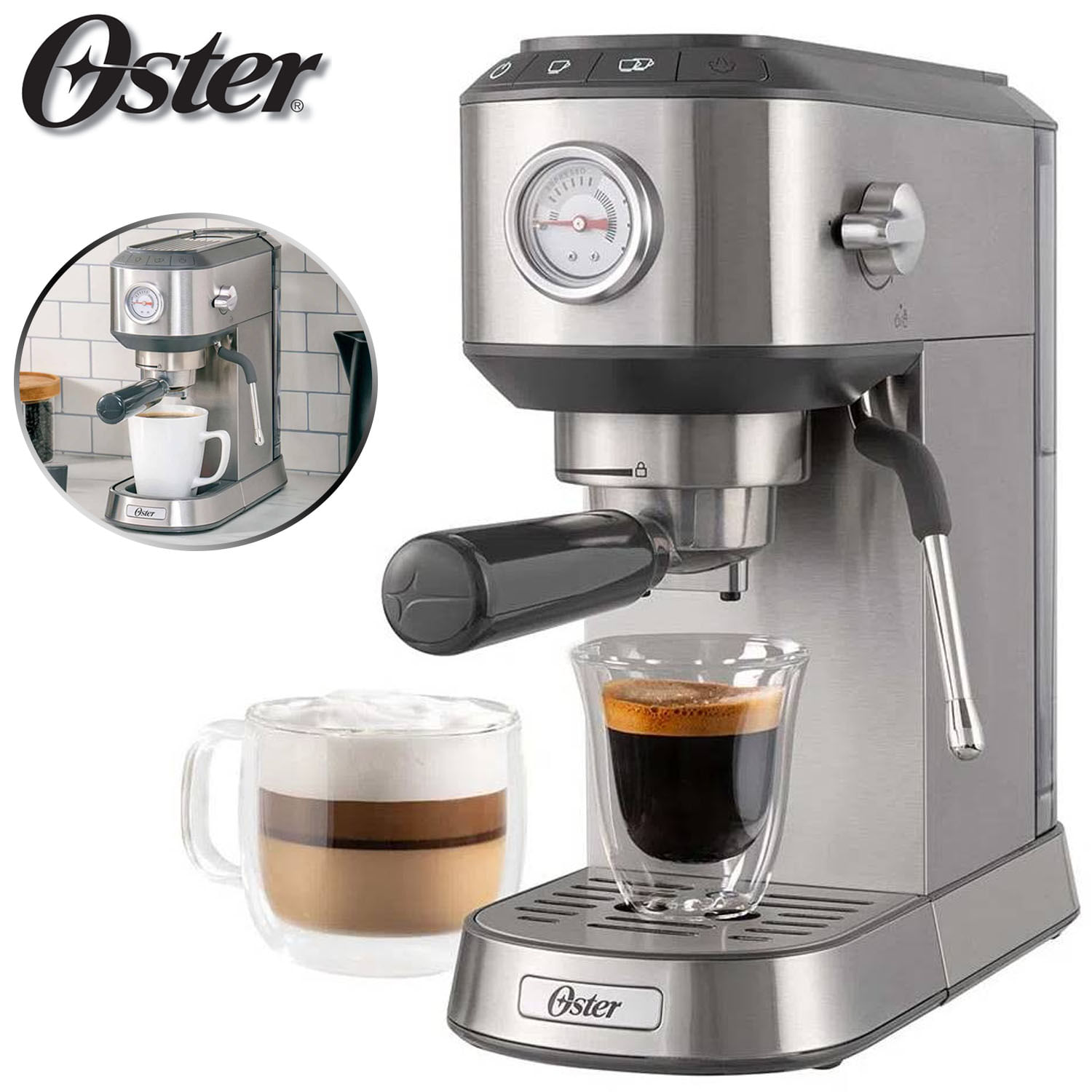Cafetera Compacta de Espresso Oster BVSTEM7200