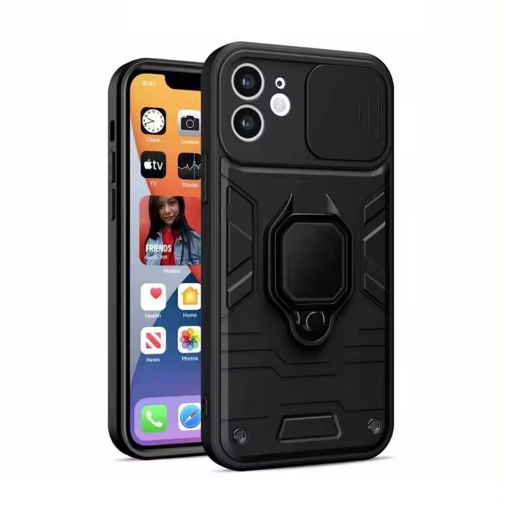 Funda para Xiaomi Redmi Note 11 Pro 4G New Robot Negro + Protector Cam Resistente a CAÍDAS Y GOLPES