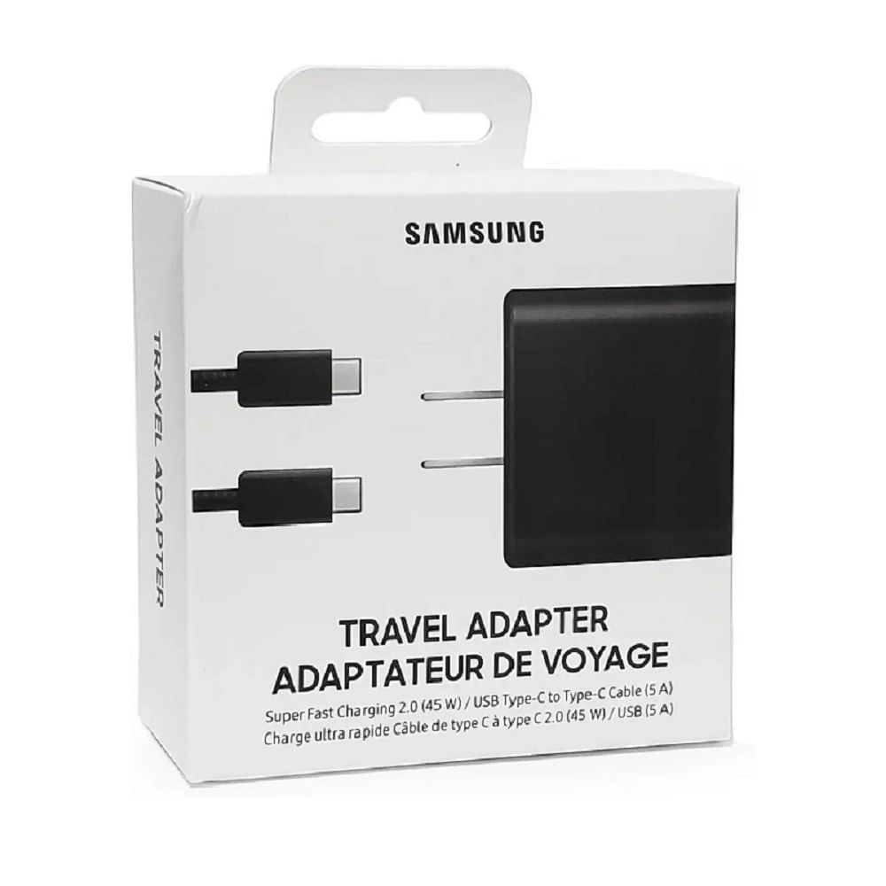 Cargador Samsung 45W USB-C a USB-C + Adaptador