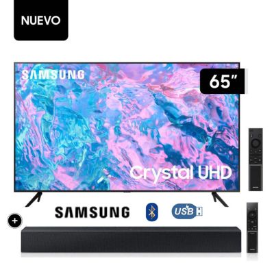 Televisor Samsung LED Smart TV 65 Crystal UHD 4K UN65CU7000GXPE + Soundbar HW-C400