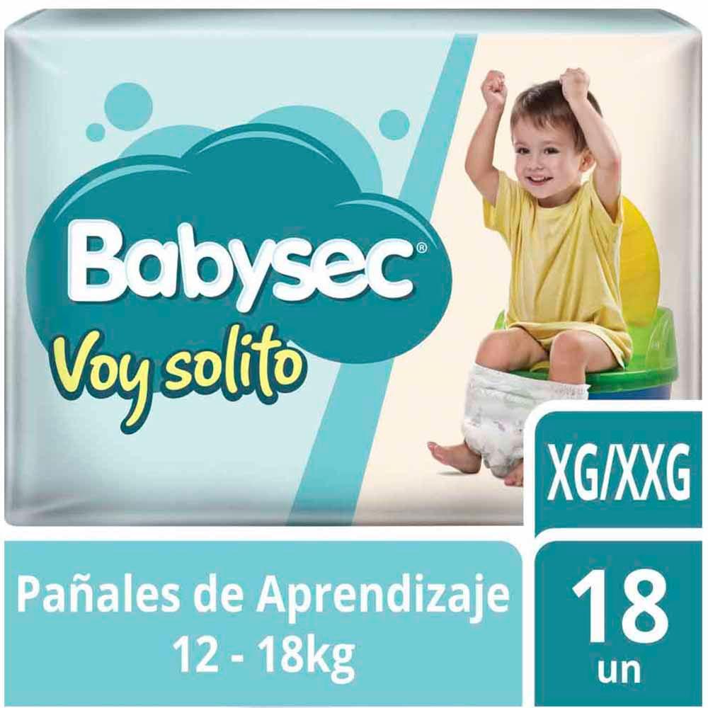 Pañales para Bebé BABYSEC Voy Solito Talla XG/XXG Paquete 18un