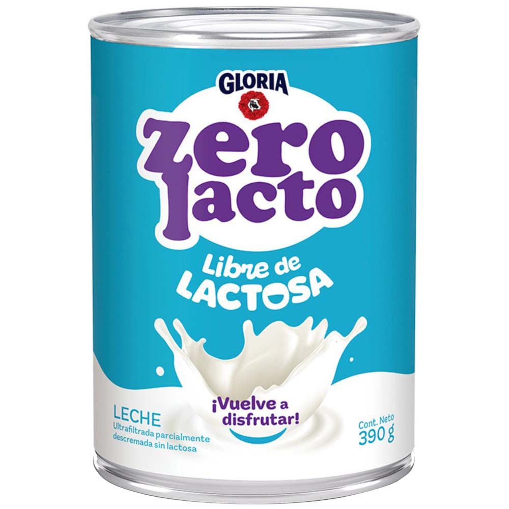 Leche GLORIA Zero Lactosa Lata 390g