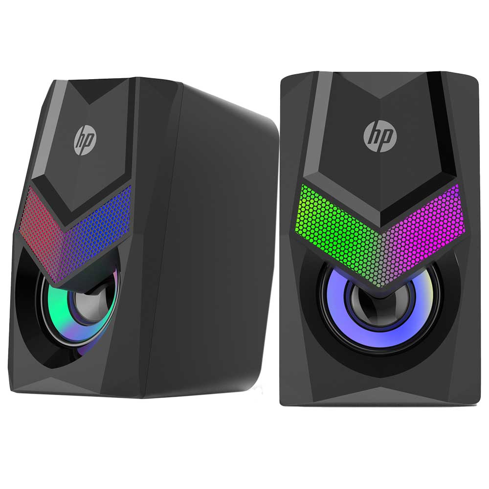 Parlantes Con Cable HP Luces Led 2.0 DHE-6000 Negro