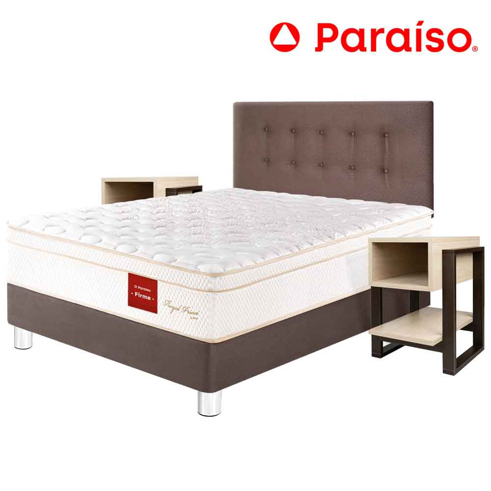 Dormitorio PARAISO Royal Prince (Novo) 2 Plazas Chocolate + Velador Flotante