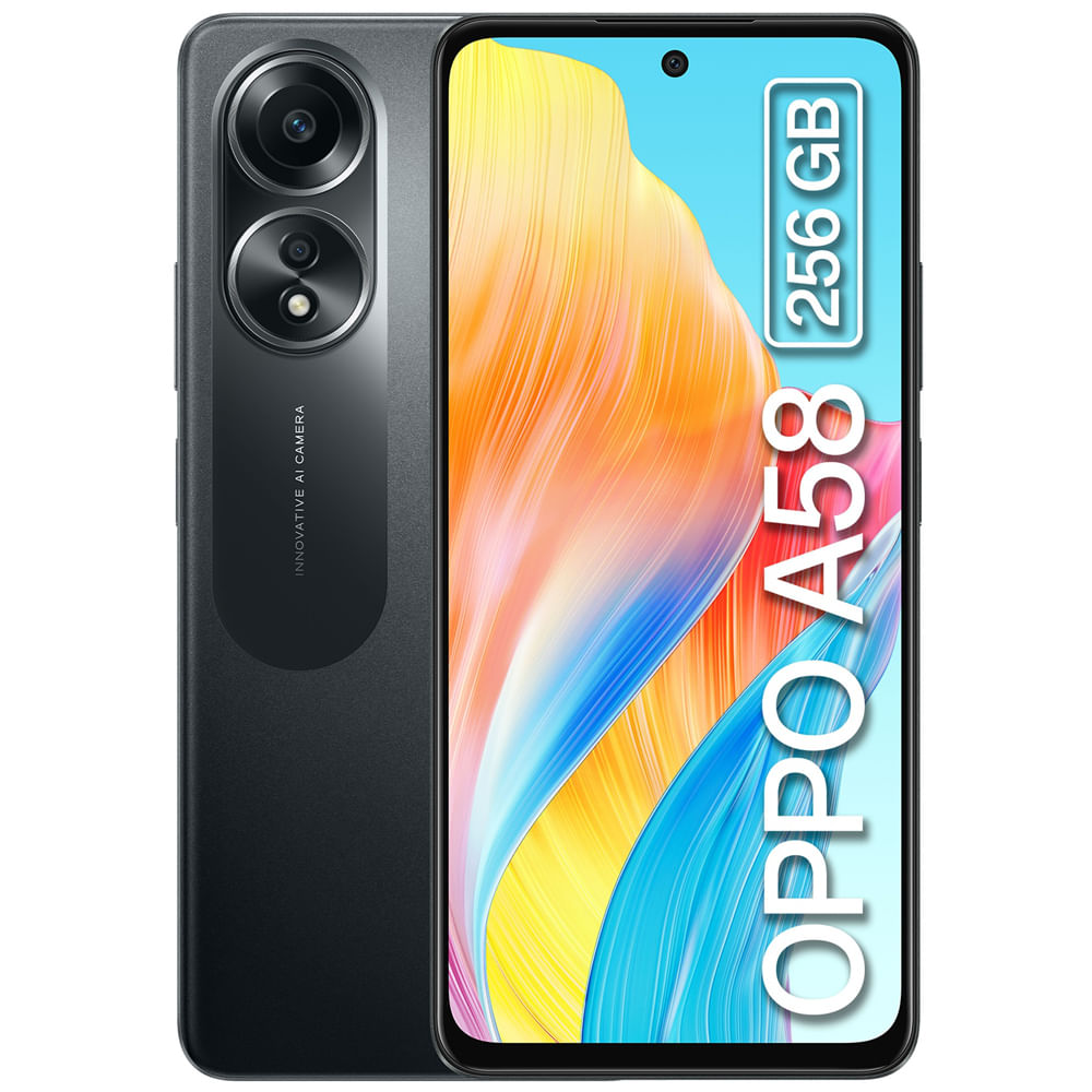 Smartphone OPPO A58 6.7" 8GB 256GB 50MP + 2MP Negro
