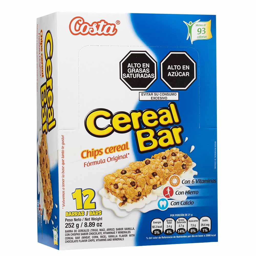 Cereal Bar COSTA Chips Caja 12un