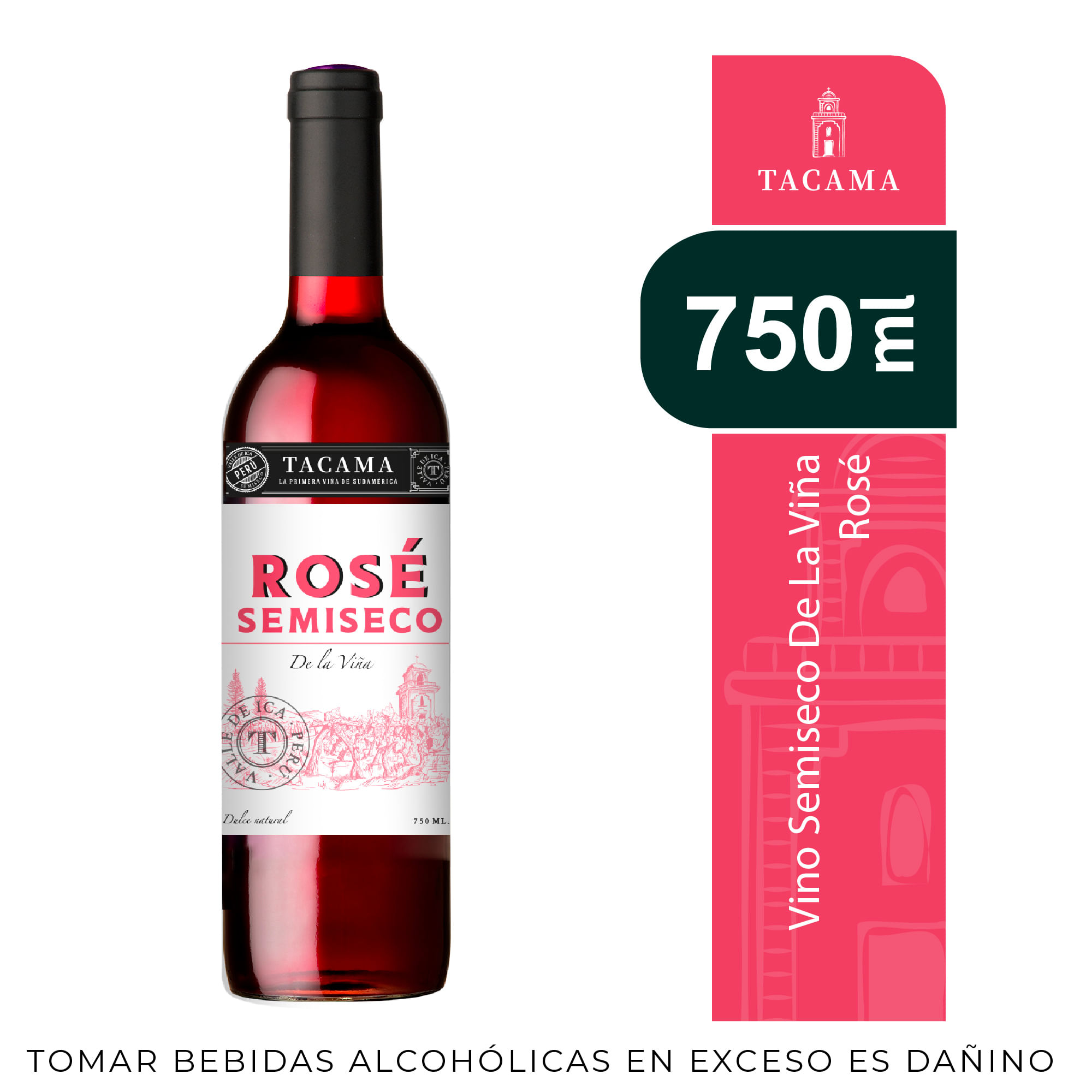 Vino Rosé TACAMA De La Viña Semiseco Botella 750ml