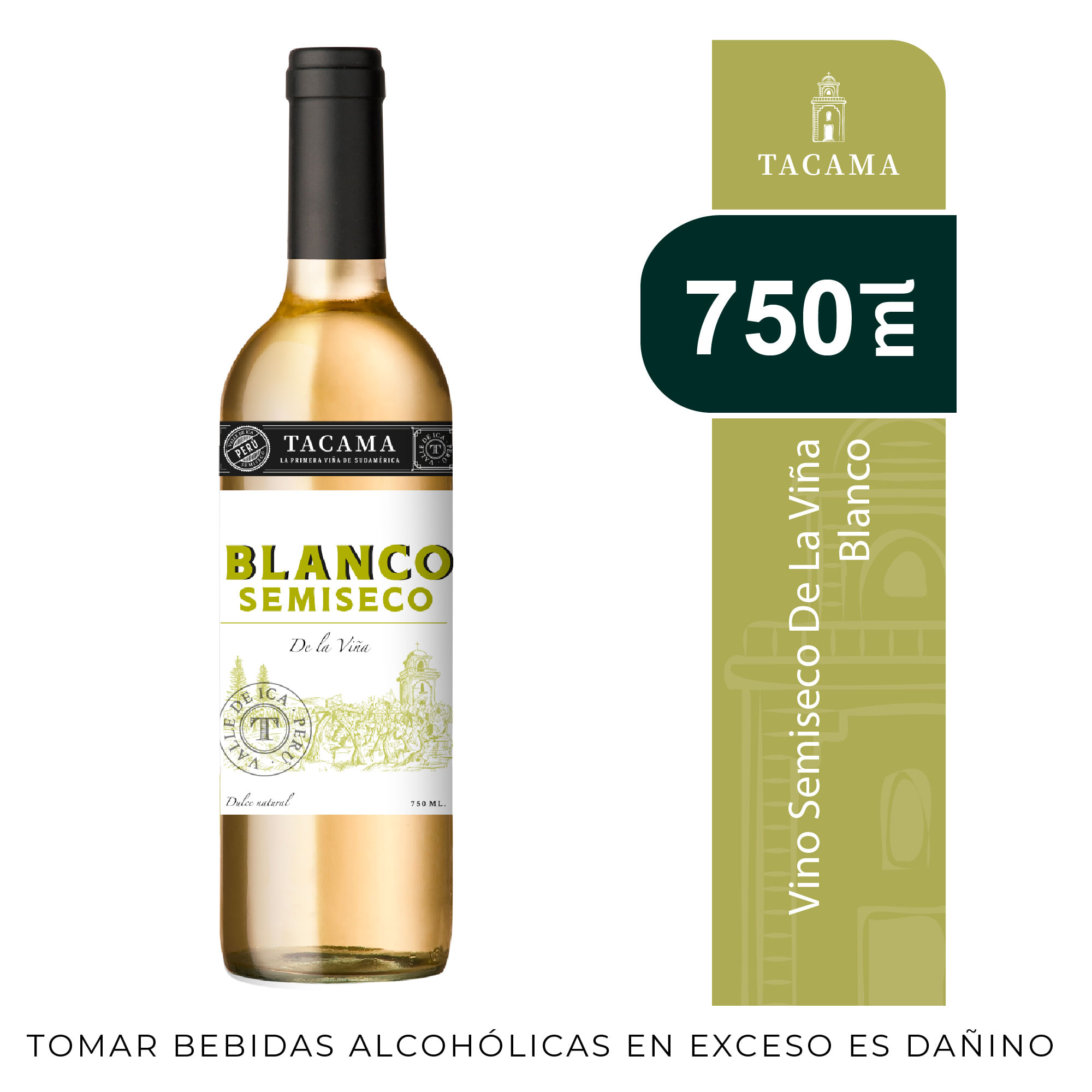 Vino Blanco TACAMA De La Viña Blanco Semiseco Botella 750ml
