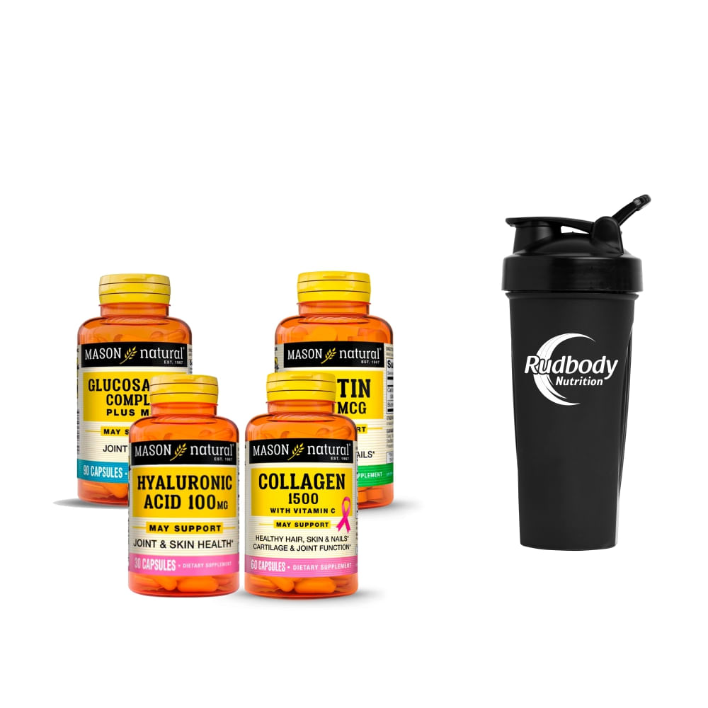 Combo Vitaminas Mason- Hyaluronic Acid+Collagen 1500 Plus+Glucosamine Complex Plus Msm+Biotin+Shaker