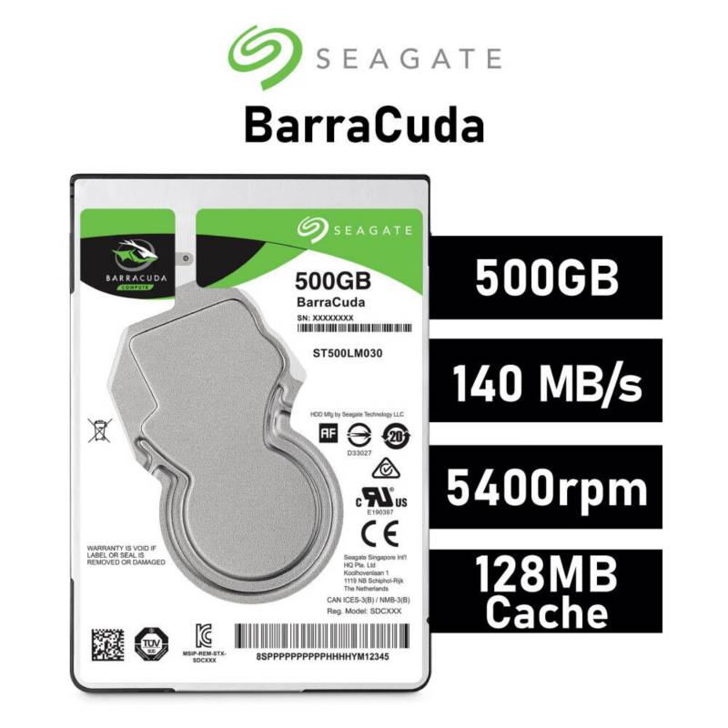 Disco Duro Seagate 500GB ST500LM030 para Notebook o Pc