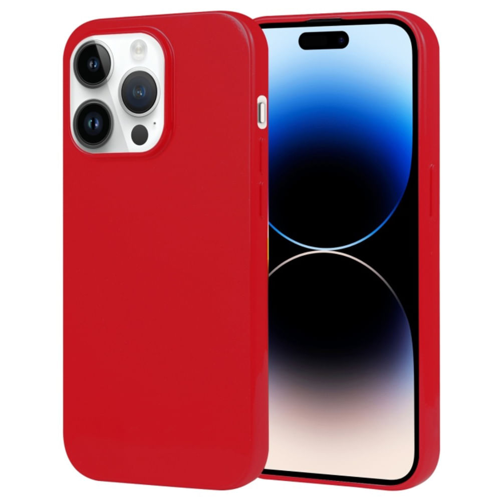 Funda Case para iPhone 14 Plus Jelly Pearl Rojo Antishock Resistente ante Caídas y Golpes