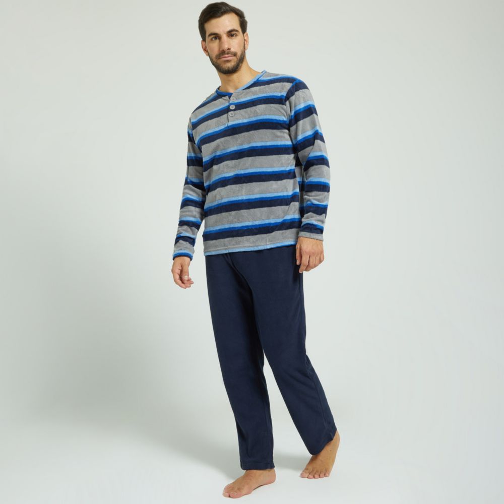 Pijama Madison Polar Rayas Combo2 Hombre