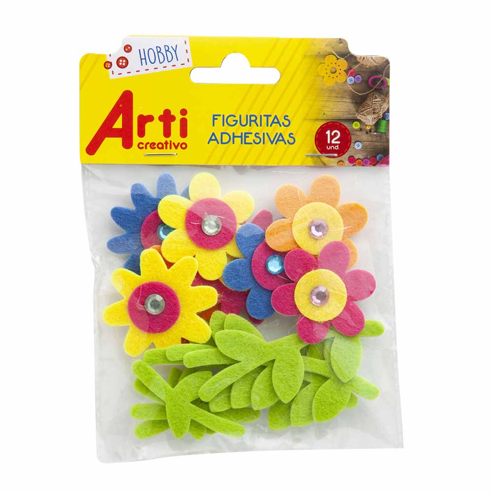 Figuras Adhesivas ARTI CREATIVO Flores Bolsa 12un