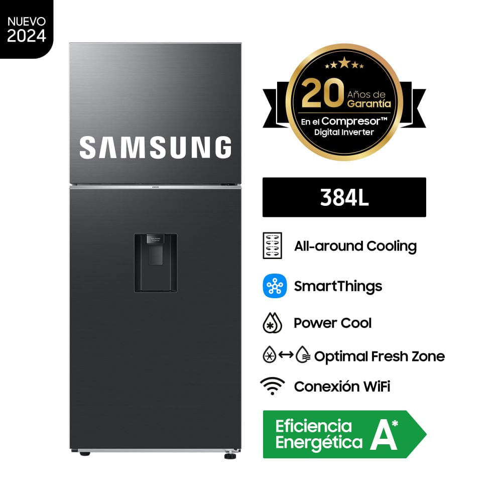 Refrigeradora Samsung Top Mount Freezer 384L RT38DG6730B1PE Black
