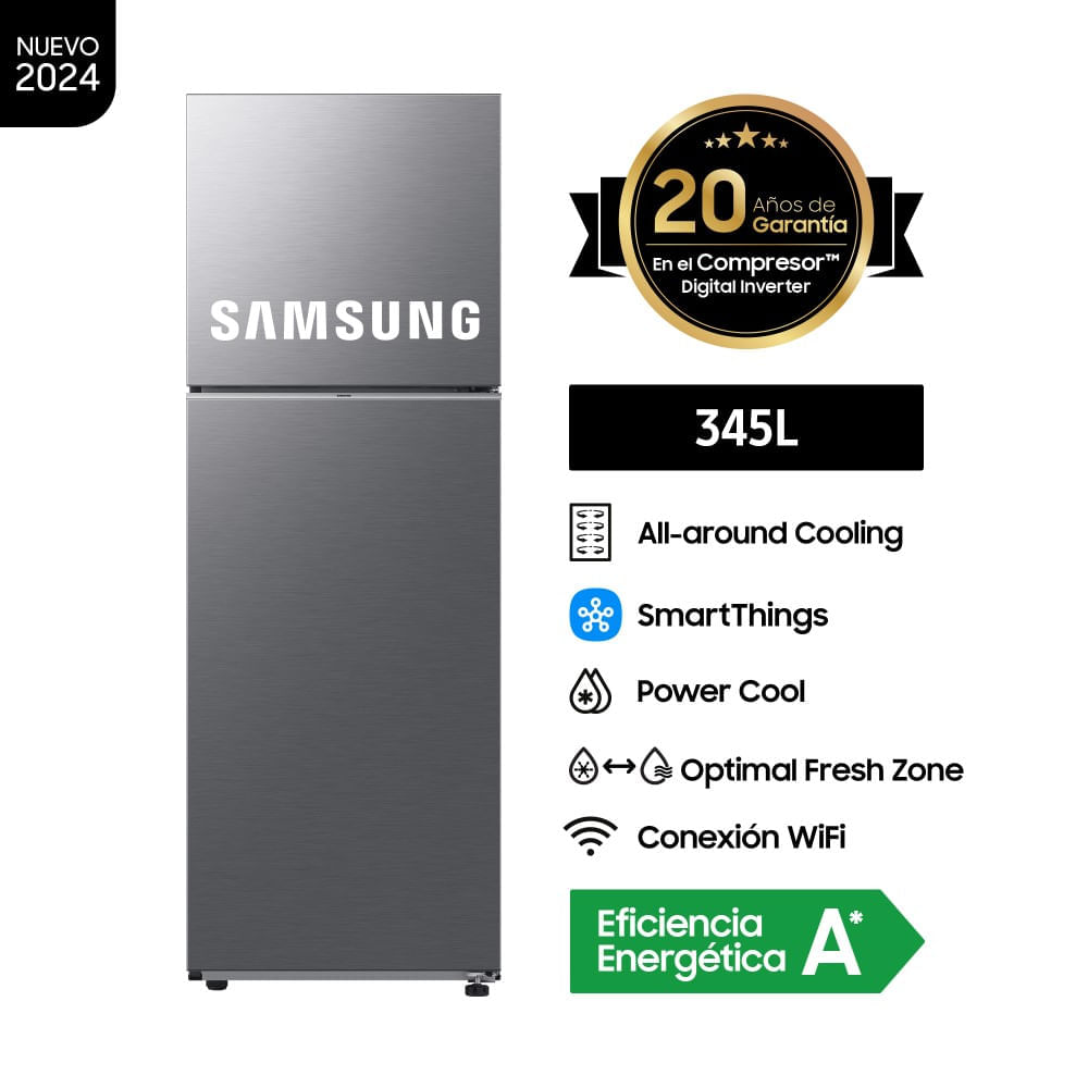 Refrigeradora Samsung Top Mount Freezer 345L RT35DG5620S9PE Silver