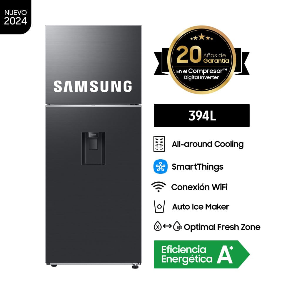 Refrigeradora Samsung Top Mount Freezer 394L RT42DG6770B1PE Black