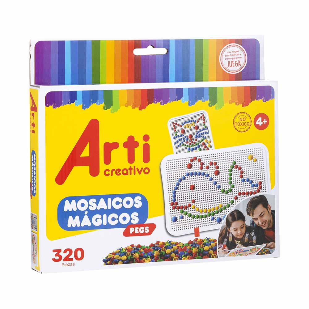 Didácticos ARTI CREATIVO Mosaicos Mágicos Pegs Caja 320pza