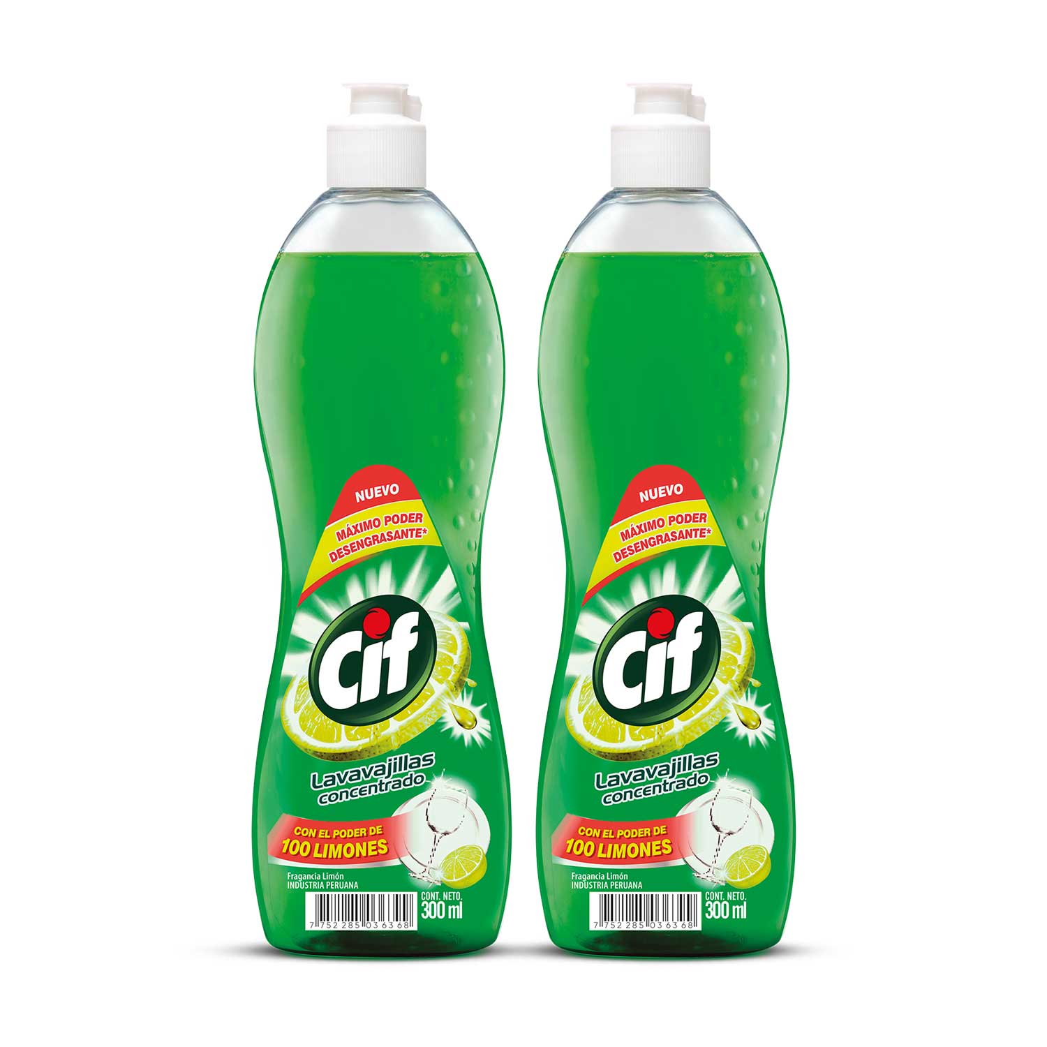 Pack Lavavajilla Líquida Limón Cif 900ml x 2un