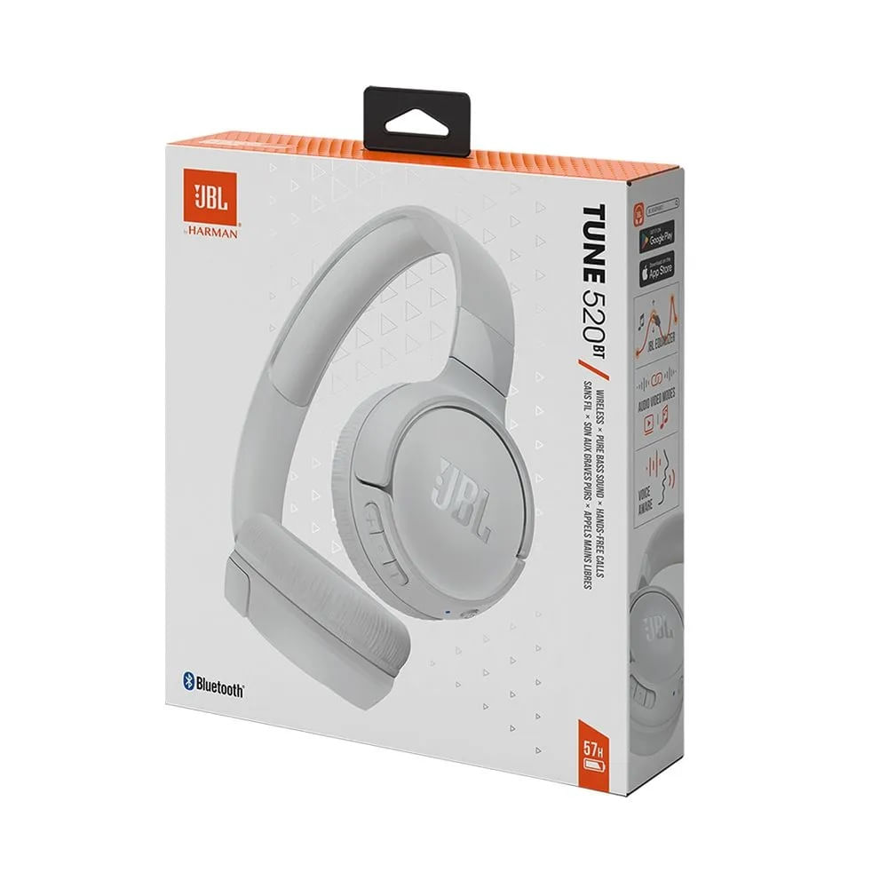 Audifonos JBL Tune 520BT Blanco Wireless Bluetooth   JBLT520BTWHTAM