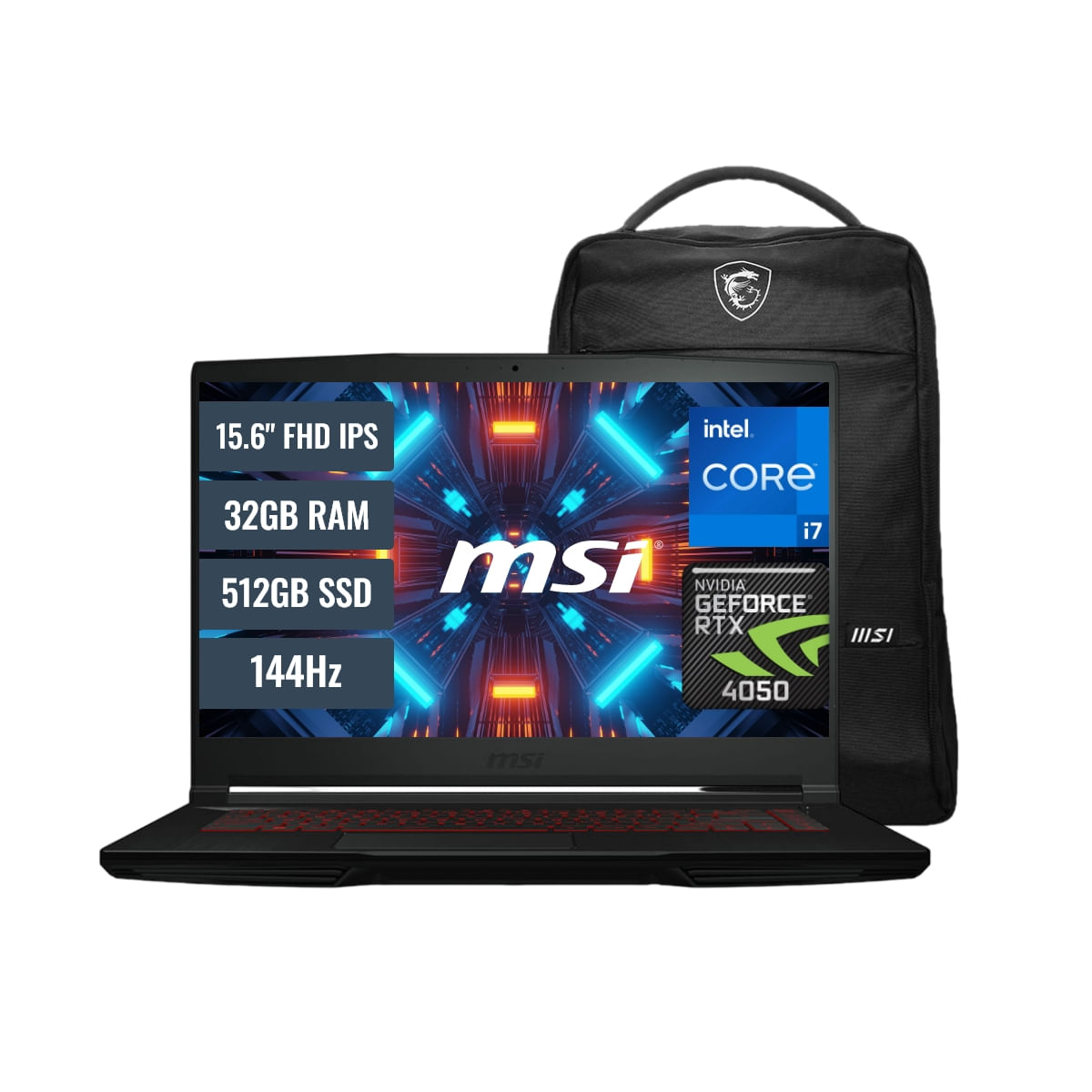 Laptop MSI Thin GF63 12VE Intel Core i7 12650H 32GB RAM 512GB SSD M2 6GB RTX 4050 15.6 FHD IPS