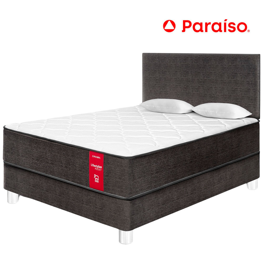 Dormitorio PARAISO Lifestyles Pocket 2 Plazas + 2 Almohadas + 1 Protector