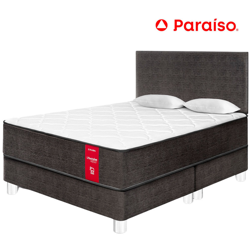 Dormitorio PARAISO Lifestyles Pocket QUEEN + 2 Almohadas + 1 Protector